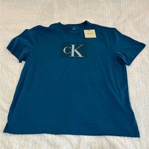 Calvin Klein Blue CK Logo Tee XL
